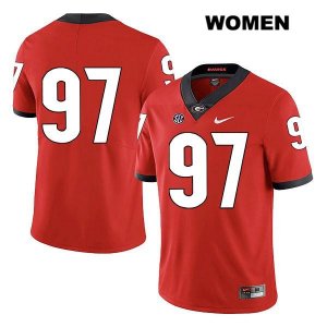 Women's Georgia Bulldogs NCAA #97 Brooks Buce Nike Stitched Red Legend Authentic No Name College Football Jersey CEE8054OQ